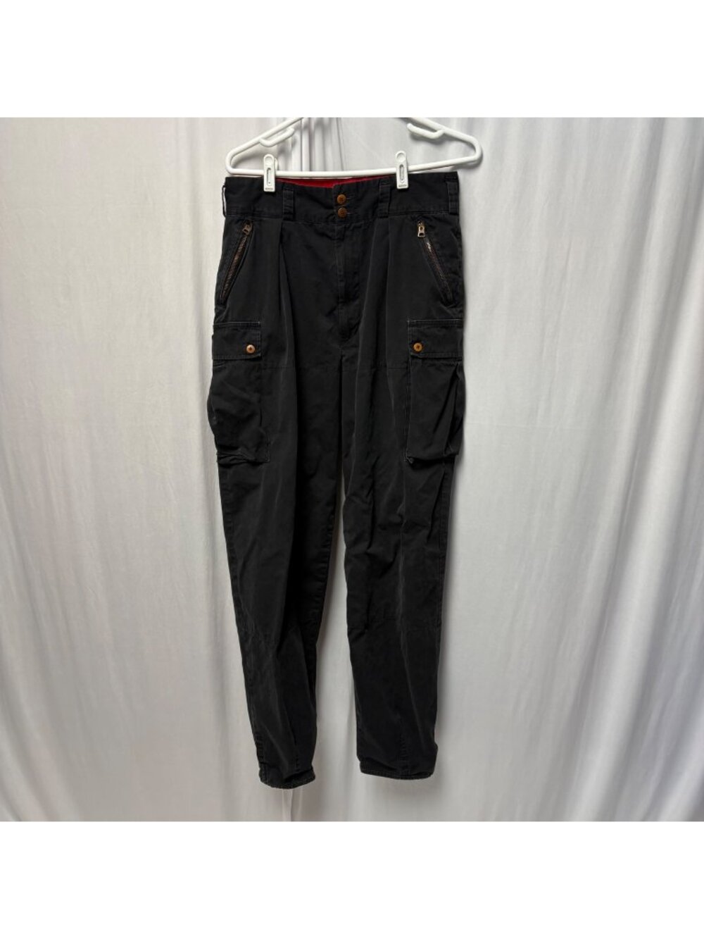 Ralph Lauren Polo Country Cargo Pants Mens W33 L34 Black Cotton USA Vintage 90s